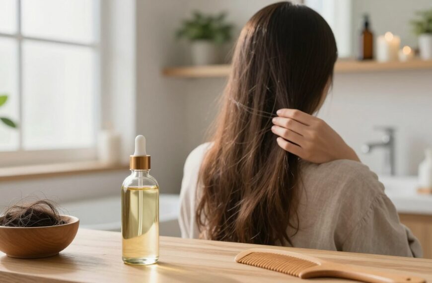 Olejowanie włosów olejkiem rycynowym