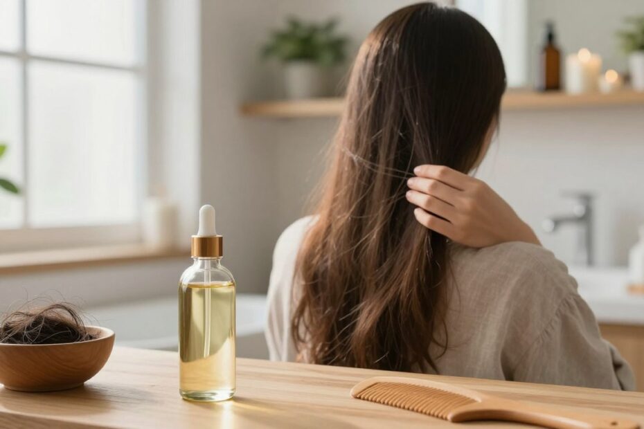 Olejowanie włosów olejkiem rycynowym